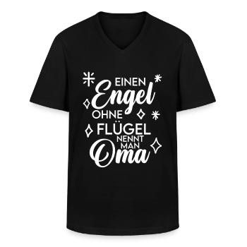 Oma Engel Spruch - Männer-T-Shirt mit V-Ausschnitt - Schwarz - Vorne - AI Model Male 178 dark (178cm)