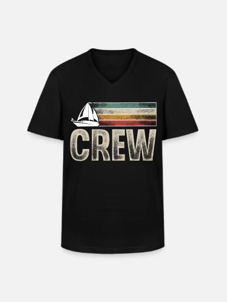 Segeln Segler Segelboot Crew - Männer-T-Shirt mit V-Ausschnitt - Schwarz