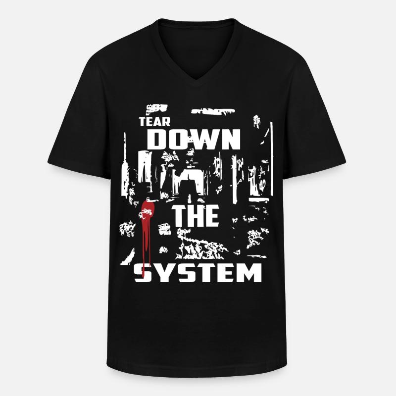 Zerstören Sie das System - Männer-T-Shirt mit V-Ausschnitt - Schwarz