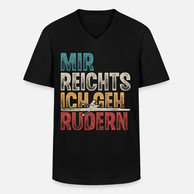 Rudern Ruderer Ruderboot - Männer-T-Shirt mit V-Ausschnitt - Schwarz