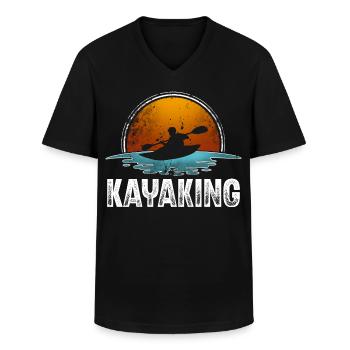 Kajak Kajakfahrer Kajaker - Männer-T-Shirt mit V-Ausschnitt - Schwarz - Vorne - AI Model Male 178 dark (178cm)