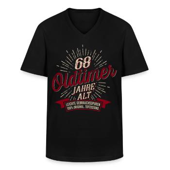 68. Geburtstag Oldtimer - Männer-T-Shirt mit V-Ausschnitt - Schwarz - Vorne - AI Model Male 178 dark (178cm)