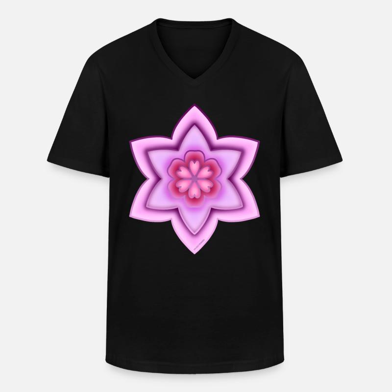 Bunte Kirschblüte! Von Pousse2Bambou ! - Männer-T-Shirt mit V-Ausschnitt - Schwarz