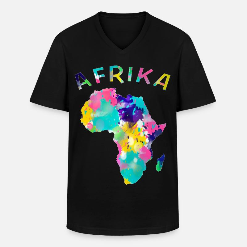 Afrika bunt - Männer-T-Shirt mit V-Ausschnitt - Schwarz