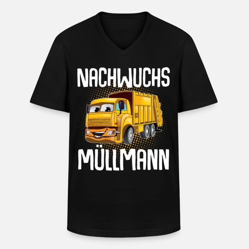 Nachwuchs Müllmann - Männer-T-Shirt mit V-Ausschnitt - Schwarz