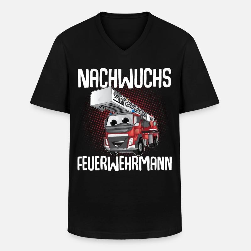 Nachwuchs Feuerwehrmann - Männer-T-Shirt mit V-Ausschnitt - Schwarz