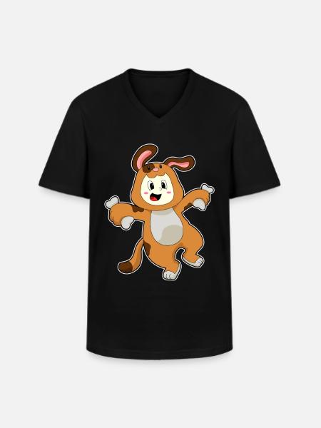 Dog Bunny Ears - Men's V-Neck T-Shirt - black
