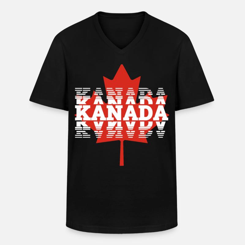 Kanada - Männer-T-Shirt mit V-Ausschnitt - Schwarz
