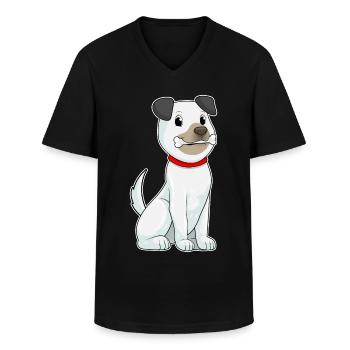 Os de chien - T-shirt col V Homme - noir - Devant - AI Model Male 178 dark (178cm)