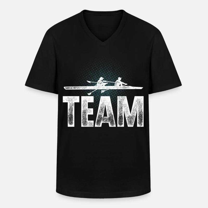 Rudern Ruderer Ruderboot Team - Männer-T-Shirt mit V-Ausschnitt - Schwarz