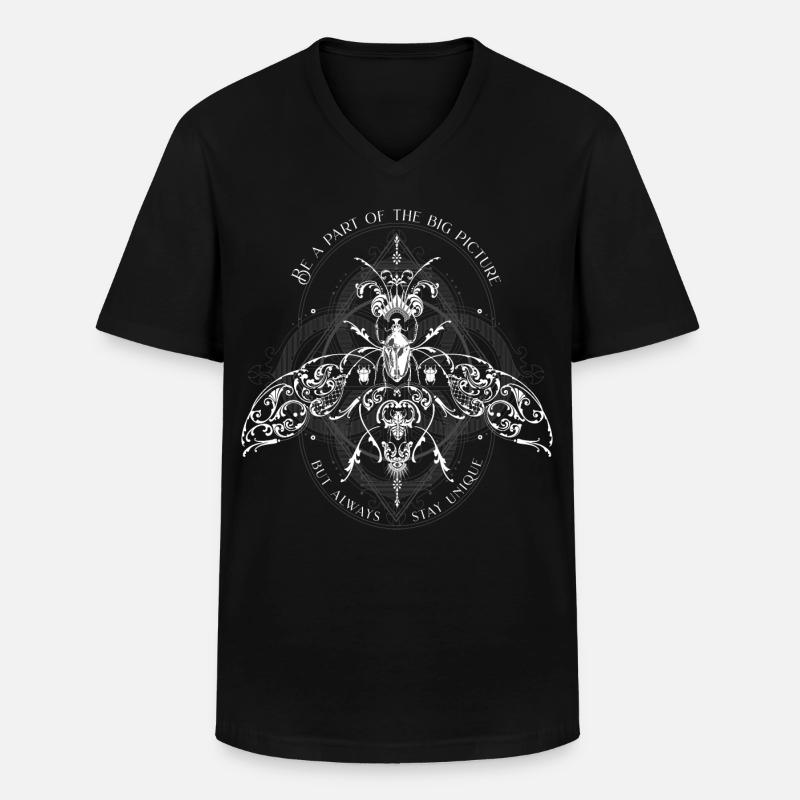 Insekten Muster Psychedelisch Bug Pattern - Männer-T-Shirt mit V-Ausschnitt - Schwarz