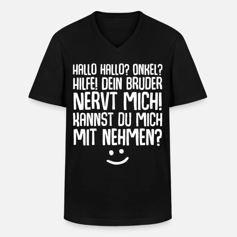 Onkel Nichte Neffe - Männer-T-Shirt mit V-Ausschnitt - Schwarz