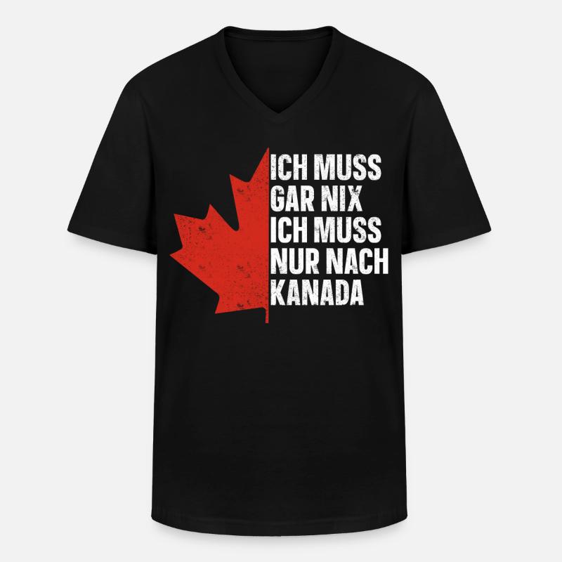 Kanada - Männer-T-Shirt mit V-Ausschnitt - Schwarz