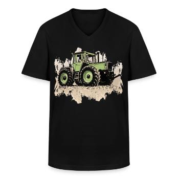 MB trac 1300 turbo | Traktor - Männer-T-Shirt mit V-Ausschnitt - Schwarz - Vorne - AI Model Male 178 dark (178cm)