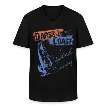 DarssCoast WINDSURFING - SURFER WINDSURFER - Männer-T-Shirt mit V-Ausschnitt - Schwarz - Vorne - AI Model Male 178 dark (178cm)