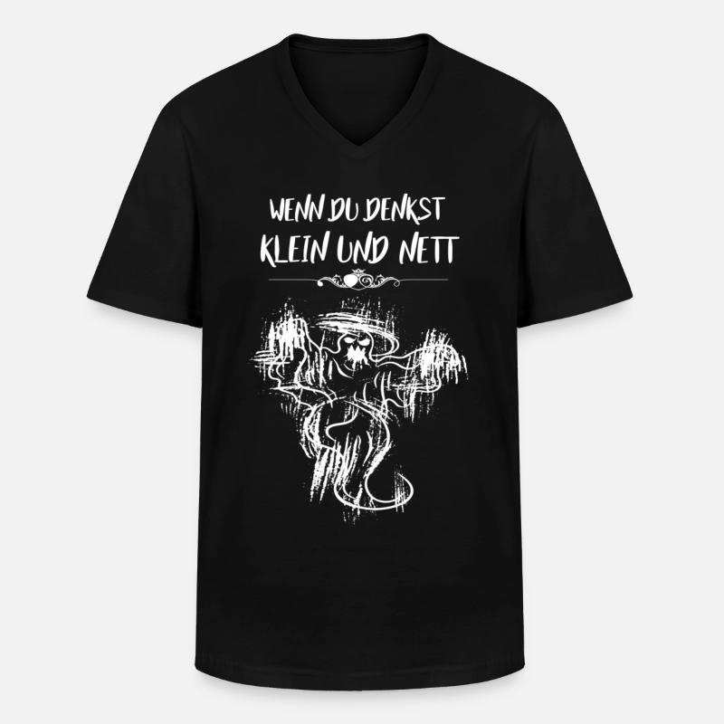 Klein und nett Geist - Männer-T-Shirt mit V-Ausschnitt - Schwarz