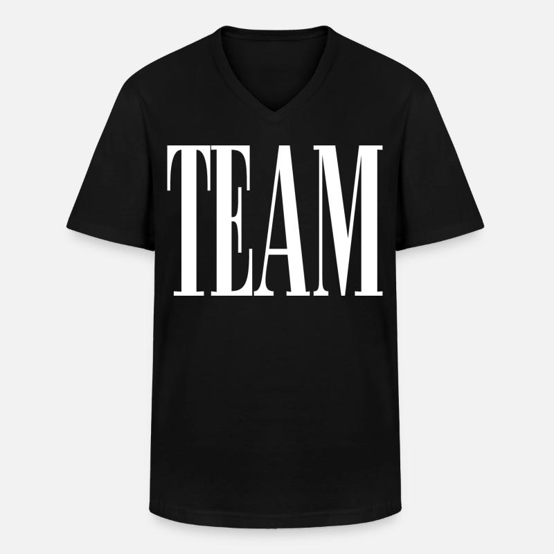 Team - Männer-T-Shirt mit V-Ausschnitt - Schwarz