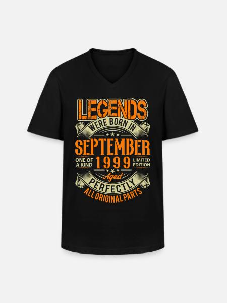 1999 September Birthday Legend - Men's V-Neck T-Shirt - black