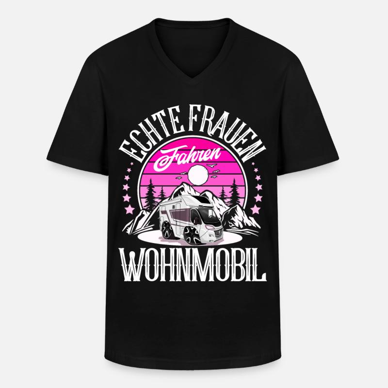 Camping Campen Camper - Männer-T-Shirt mit V-Ausschnitt - Schwarz