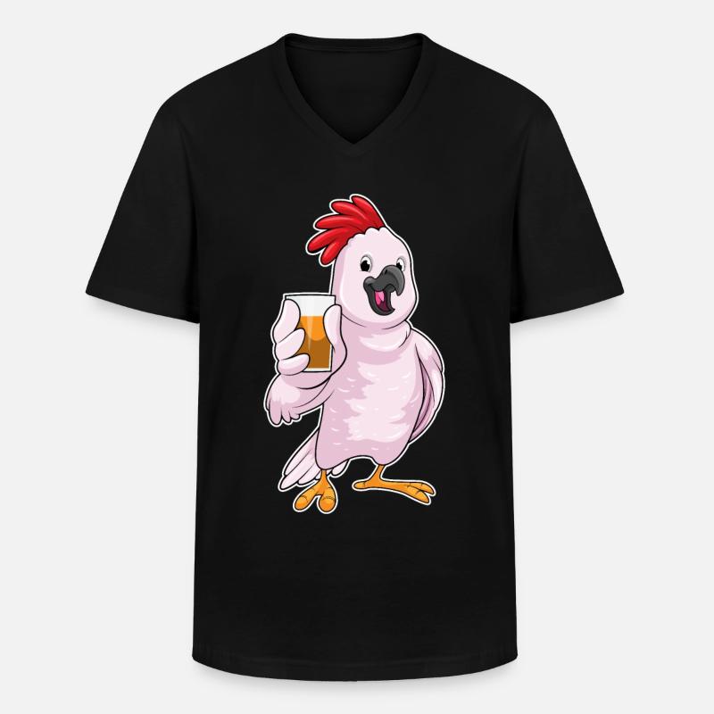 Papagei mit Saft - Männer-T-Shirt mit V-Ausschnitt - Schwarz
