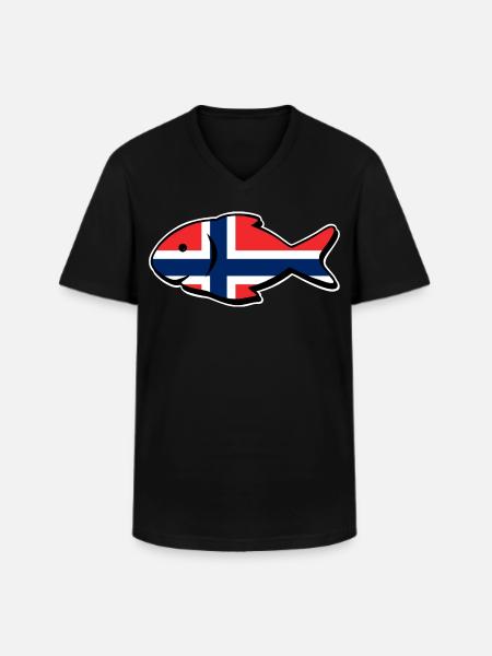 Norway Fishing Fish Angler Fishing - Men's V-Neck T-Shirt - black