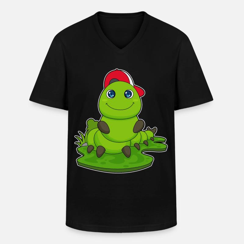 Chenille avec capuchon - T-shirt col V Homme - noir
