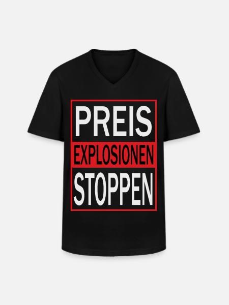 Stop price explosions - Men's V-Neck T-Shirt - black