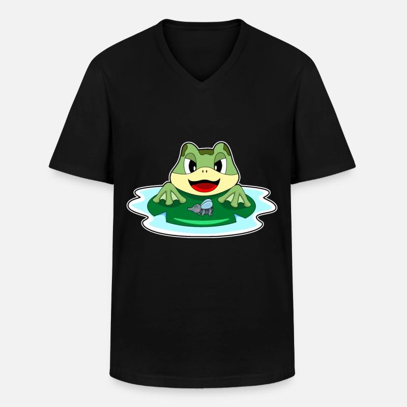 Frosch Fliege - Männer-T-Shirt mit V-Ausschnitt - Schwarz