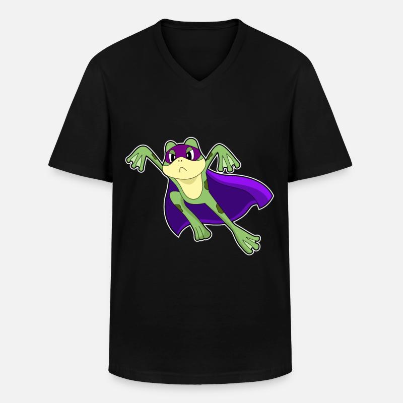 Frosch Held - Männer-T-Shirt mit V-Ausschnitt - Schwarz