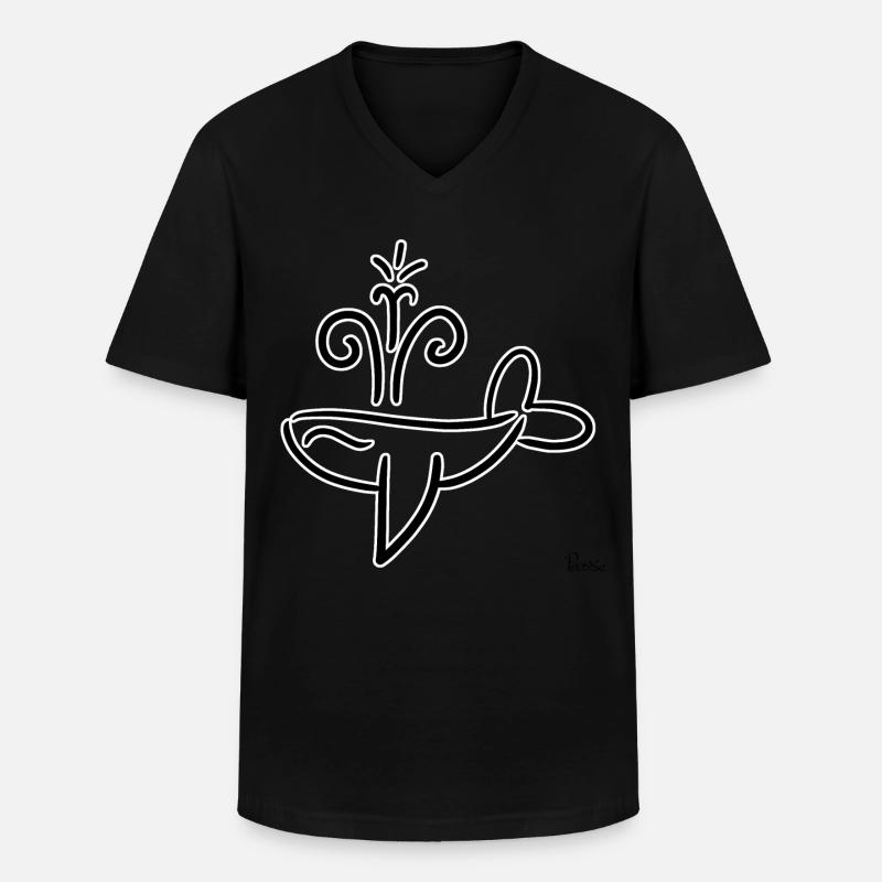 Wal! Von Pousse2Bamboo ! - Männer-T-Shirt mit V-Ausschnitt - Schwarz
