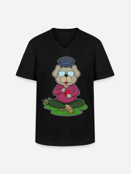 Dog Poker Poker Cards - Men's V-Neck T-Shirt - black