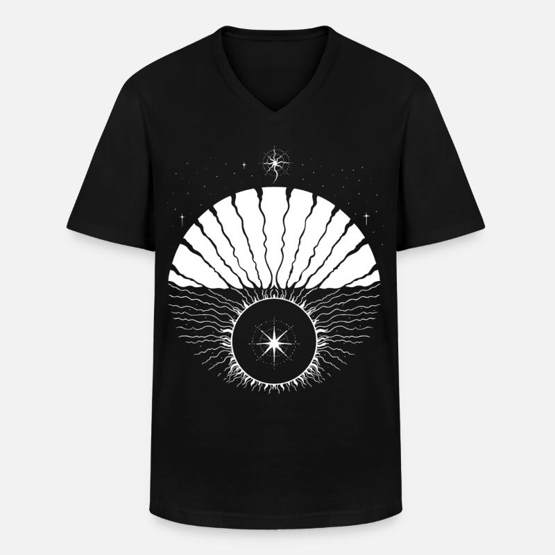 Wintersonnenwende Julmond Yule - Männer-T-Shirt mit V-Ausschnitt - Schwarz
