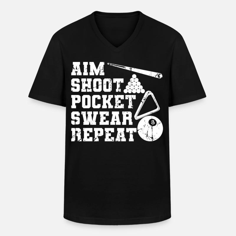 Witziger Billard Spruch - Männer-T-Shirt mit V-Ausschnitt - Schwarz