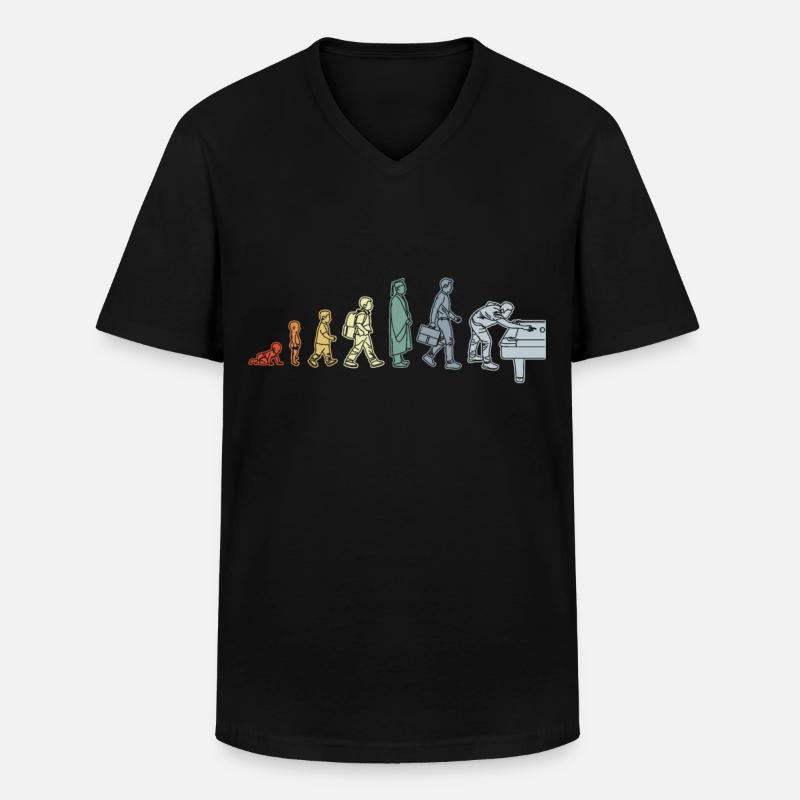 Pool Evolution - Männer-T-Shirt mit V-Ausschnitt - Schwarz