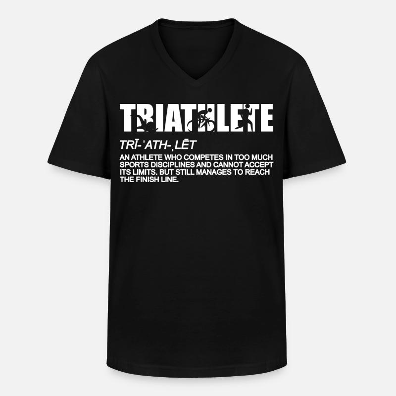 Triathlon Bedeutung - Männer-T-Shirt mit V-Ausschnitt - Schwarz