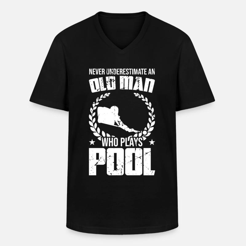 Lustiger Billard Opa - Männer-T-Shirt mit V-Ausschnitt - Schwarz