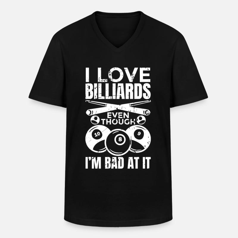 Ich liebe Billard - Männer-T-Shirt mit V-Ausschnitt - Schwarz