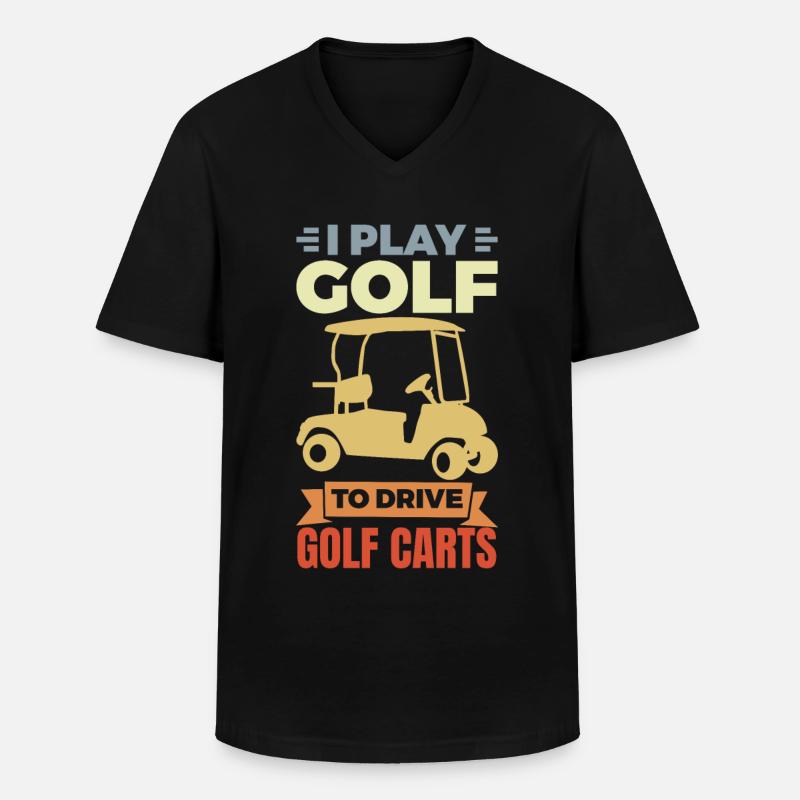 Ich liebe Golf Carts - Männer-T-Shirt mit V-Ausschnitt - Schwarz