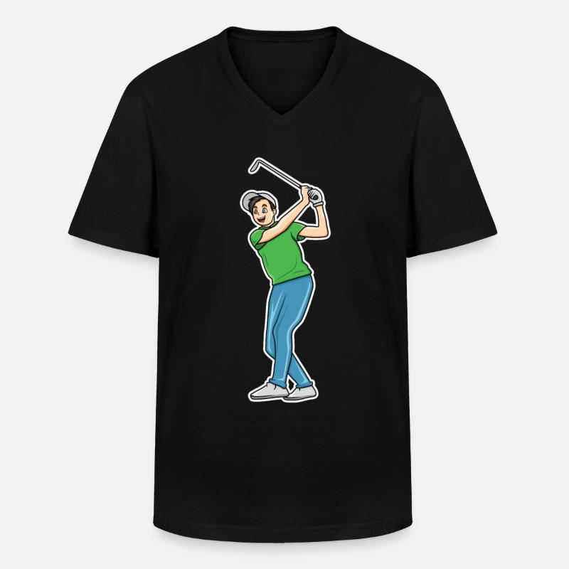 Golf Cartoon - Männer-T-Shirt mit V-Ausschnitt - Schwarz