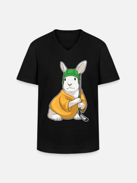 Rabbit Ice Hockey Sticks - Men's V-Neck T-Shirt - black