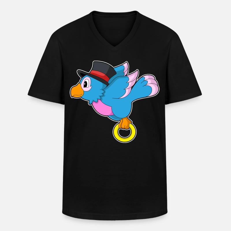 Papagei Bräutigam Ehering Hochzeit - Männer-T-Shirt mit V-Ausschnitt - Schwarz