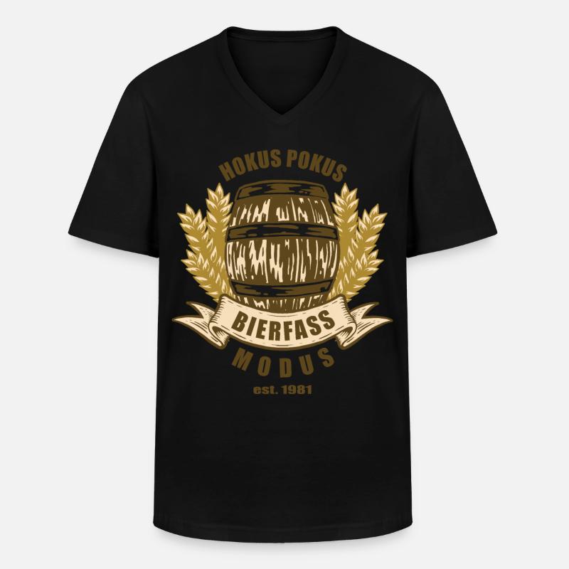 Bierfass Modus - Männer-T-Shirt mit V-Ausschnitt - Schwarz