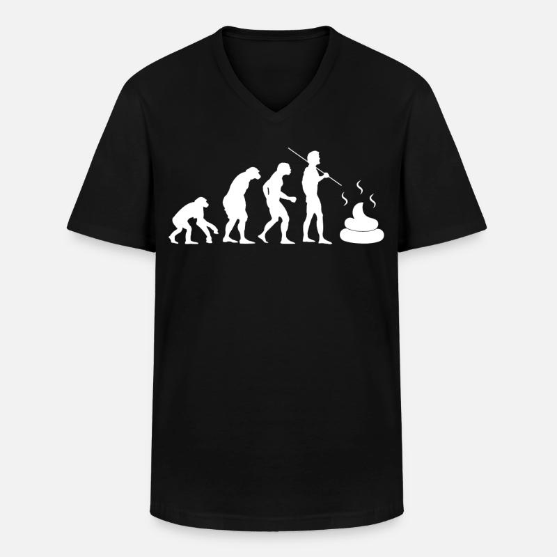 Darmevolution - Männer-T-Shirt mit V-Ausschnitt - Schwarz