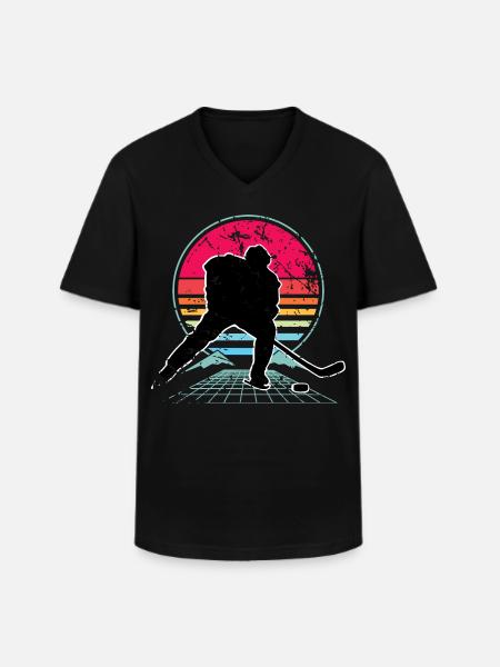 Eishockey - Men's V-Neck T-Shirt - black