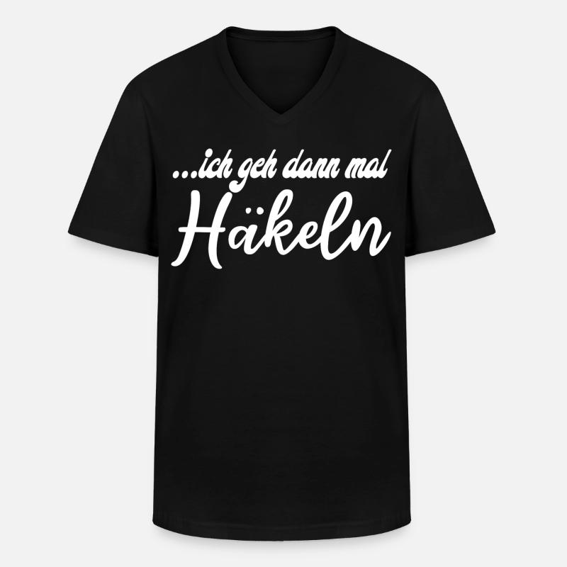 Lebendige Häkeldesign Illustration - Männer-T-Shirt mit V-Ausschnitt - Schwarz