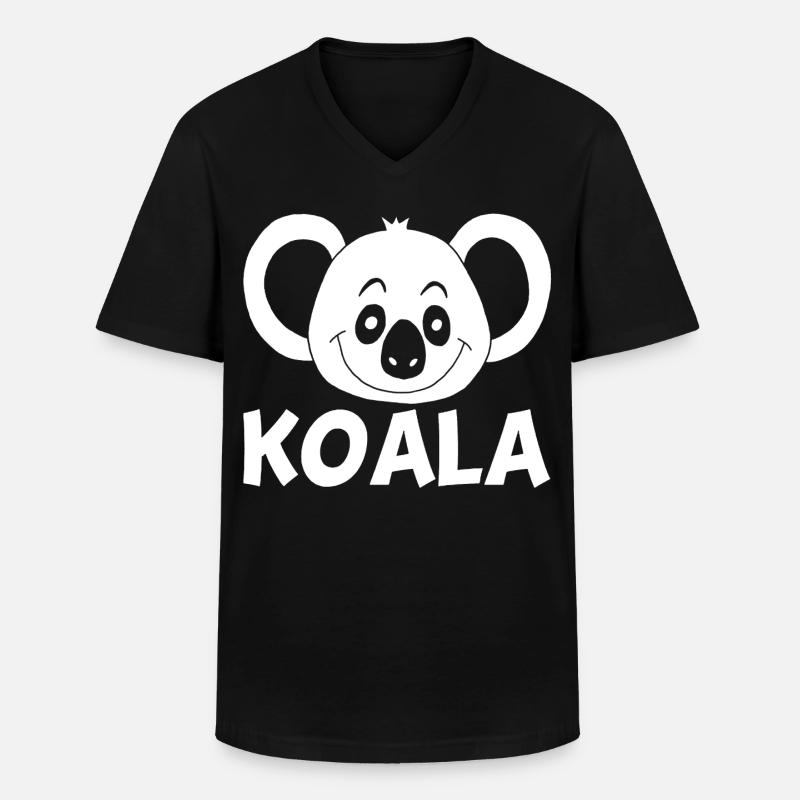 Weißer Koala - Männer-T-Shirt mit V-Ausschnitt - Schwarz