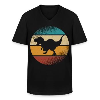 T-Rex - Männer-T-Shirt mit V-Ausschnitt - Schwarz - Vorne - AI Model Male 178 dark (178cm)