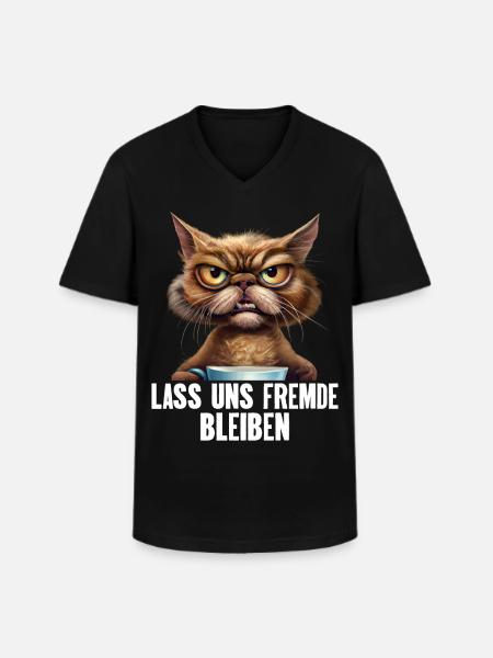 Lass Uns Fremde Bleiben - Männer-T-Shirt mit V-Ausschnitt - Schwarz