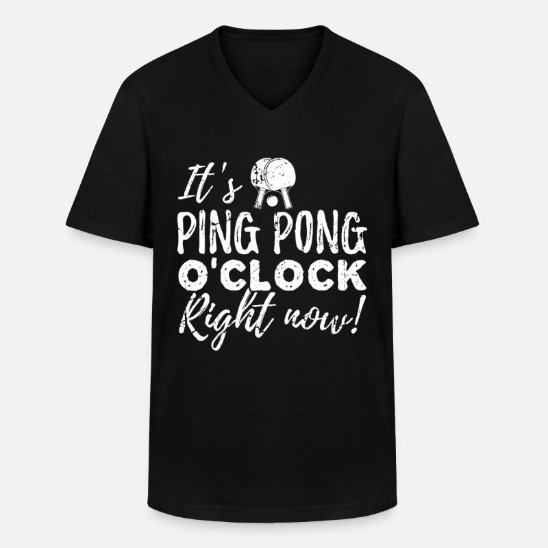 It's Ping Pong o'Clock - Männer-T-Shirt mit V-Ausschnitt - Schwarz