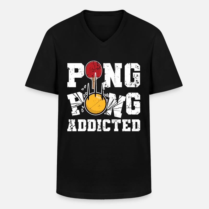 Lustiger Ping Pong Spruch - Männer-T-Shirt mit V-Ausschnitt - Schwarz